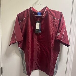 Mizuno Maroon Athletic Short Sleeve Pullover with Gray Accents